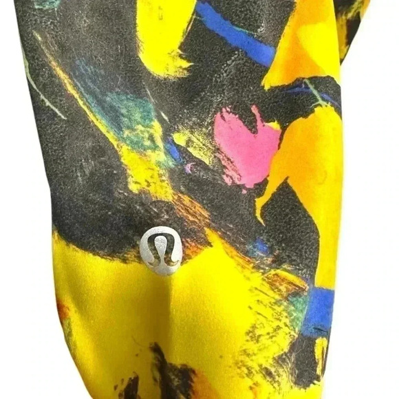 Lululemon multi colored Wunder Train HR leggings yellow orange green - Picture 8 of 9